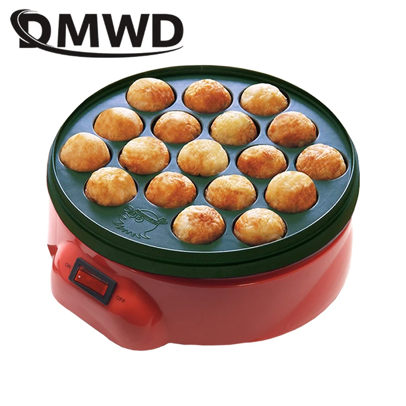 

DMWD Non Stick Electric Takoyaki Maker Barbecue Quail Egg Baking Pan Grill Chibi Maruko Machine 18 Holes Octopus Meatball Cooker