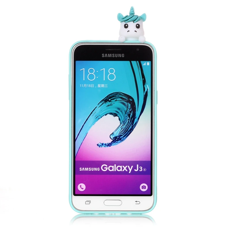 For Coque Samsung Galaxy J3 2016 Case 3D Cartoon Toy Owl Panda Unicorn Cat Soft Silicon Back Cover |