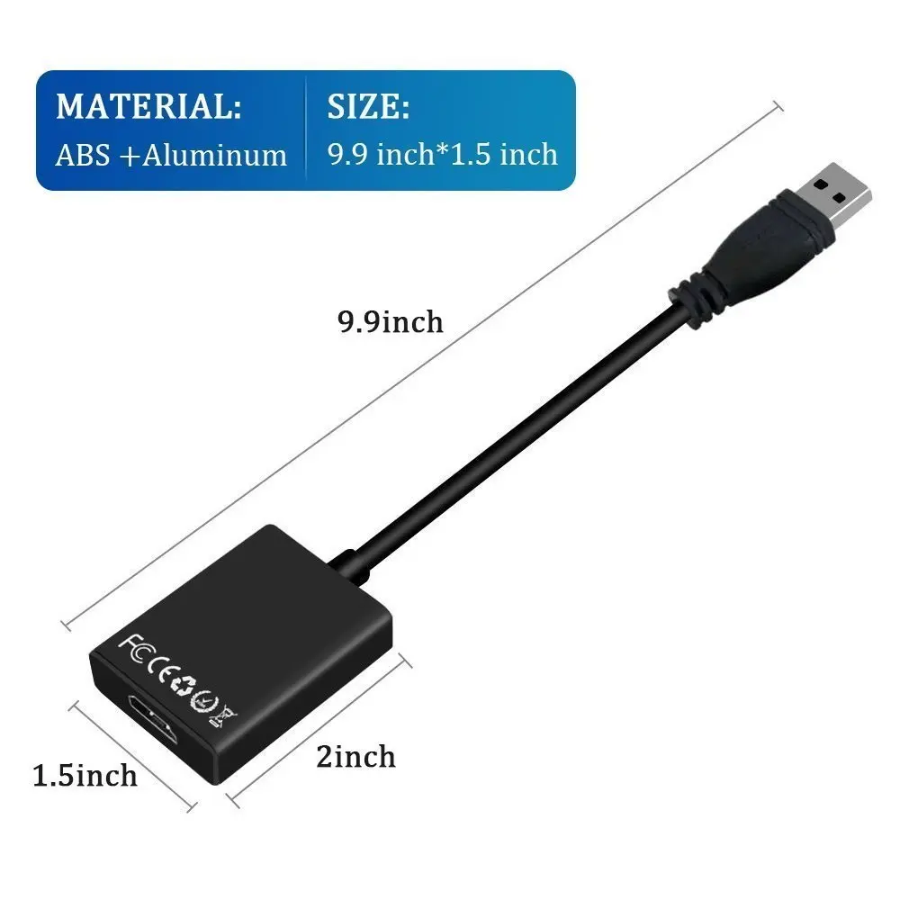 Конвертер USB 3 0 в HDMI графический адаптер с 1080 на многоэкранный кабель для ПК