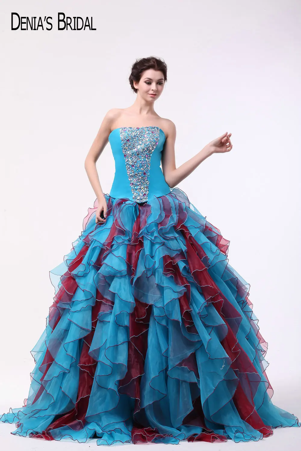 2017 синие и красные вечерние платья с вырезом без бретелек | Свадьбы торжества