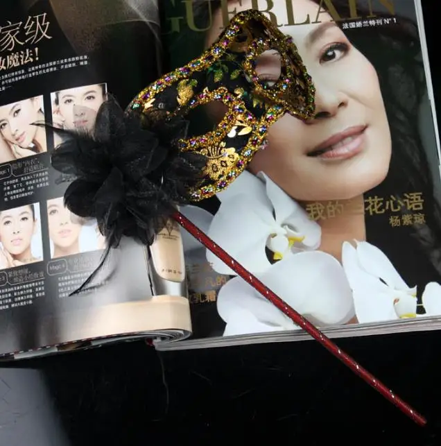 Венецианский маскарадный Музыкальный шар маска на палке костюм Марди Грас eyemask