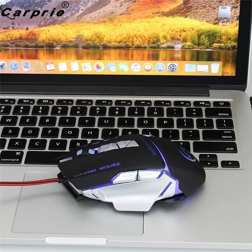 CARPRIE 4800DPI Оптическая Проводная игровая мышь 4 цвета фоновое освещение мыши Coumper