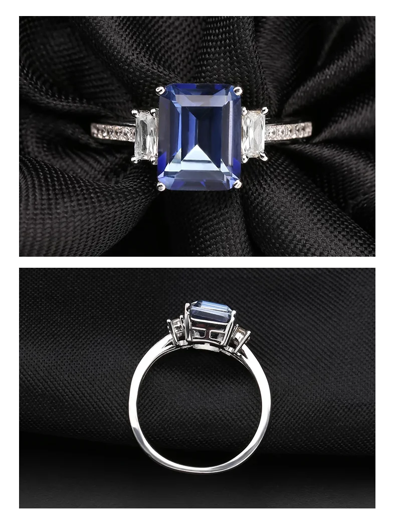 Gem's Ballet 2.05Ct натуральный иолит синий мистический кварцевый камень кольцо 925 пробы серебряные кольца ювелирные украшения для женщин