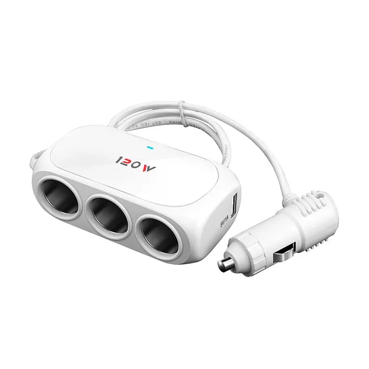 Белый Автомобильный прикуриватель 12V 24V 2.1A салона-разветвитель Dual USB Автомобильное транспортное средство Адаптер зарядного устройства для большинства мобильных телефонов Ipad - Название цвета: Белый