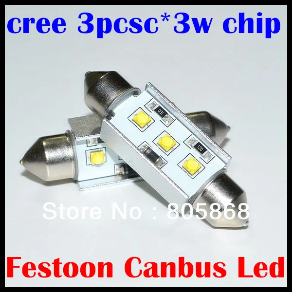 Яркий 9 Вт Светодиодный светильник для чтения Cree chips led canbus festoon 31 мм 36 39 41