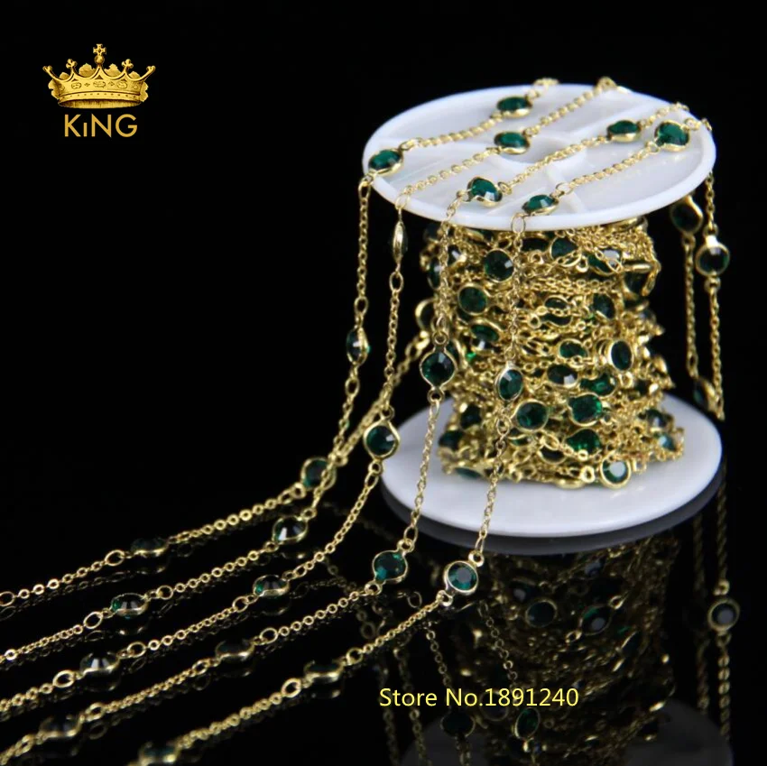 

5Meter/lot 10 Color 6mm Faceted Round Coin Glass Beads Chains with Gold Wire Wrapped Links Chains Necklace Rosary Findings LS062