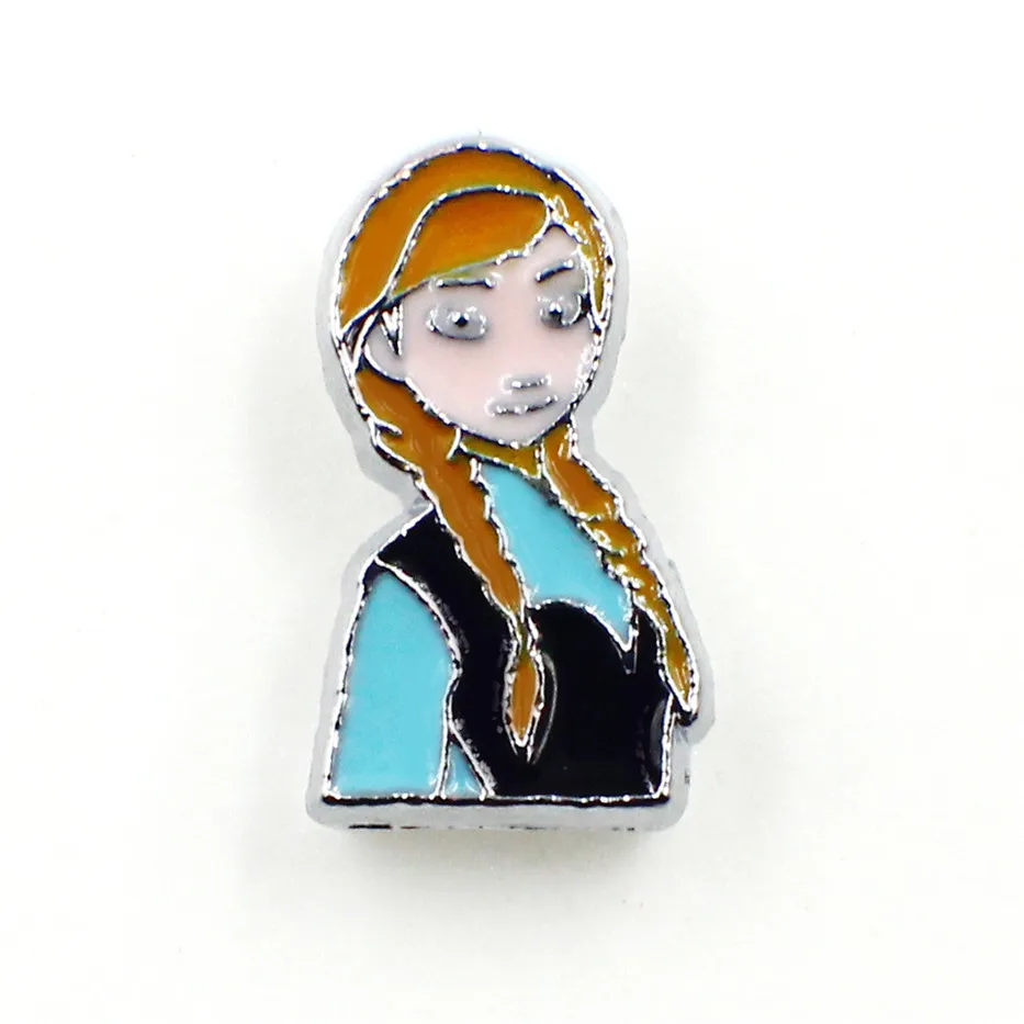Wholesale 50pcs cartoon princess Anna Internal Dia.8mm slide Charms Fit 8mm Pet Collars wristbands SL238-15 | Украшения и