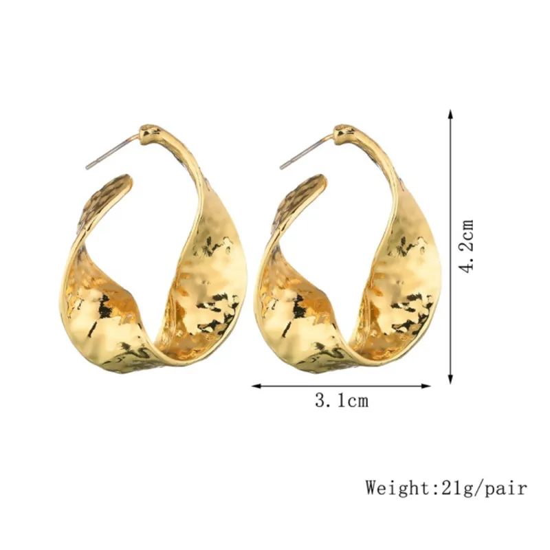 2019 Fashion Earrings Jewelry Gold Metal Irregular Geometric Earring For Women Boucle d'oreille | Украшения и аксессуары