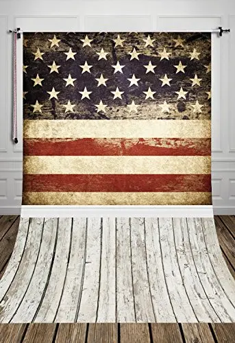 

5x7ft USA Flag PATRIO Photographic Background Photography Backdrops for Children Baby Family White Floor
