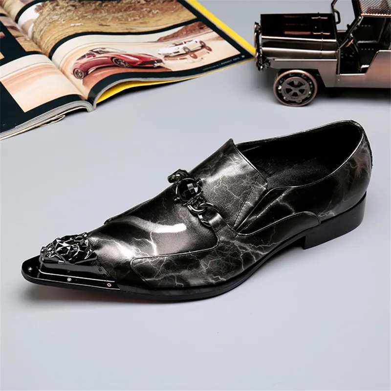 Choudory Металл Острым Носом Oxfords Обувь Скольжения на Моды Мягкой Кожи Zapatillas Хомбре