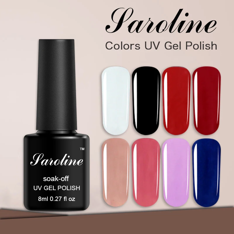 Saroline 3 шт чистый цвет лак для ногтей набор полуперманентный гель искусство