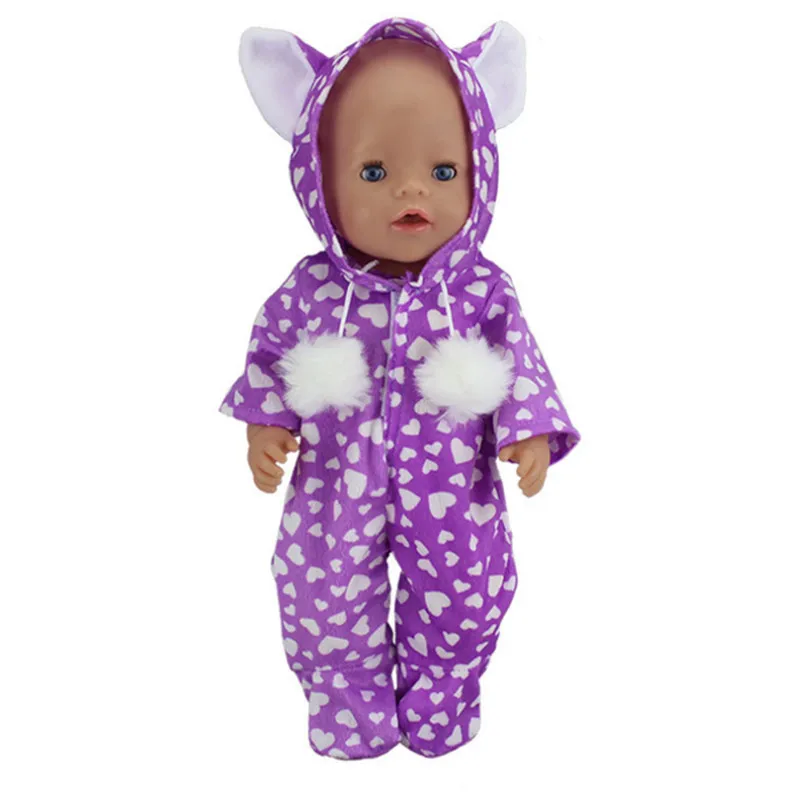 

Baby New Born Fit 17 inch 43cm Doll Clothes Accessories Warm Dot Suit For Baby Birthday Gift