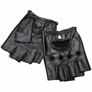 Высококачественные мужские перчатки из козьей кожи, черные дышащие нескользящие перчатки для вождения, весенне-Летние Перчатки для фитнеса, мужские NAN7-1