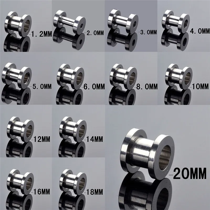 2 шт. заглушки для ушей из нержавеющей стали в стиле панк|piercing jewelry|screw ear plugear expander |