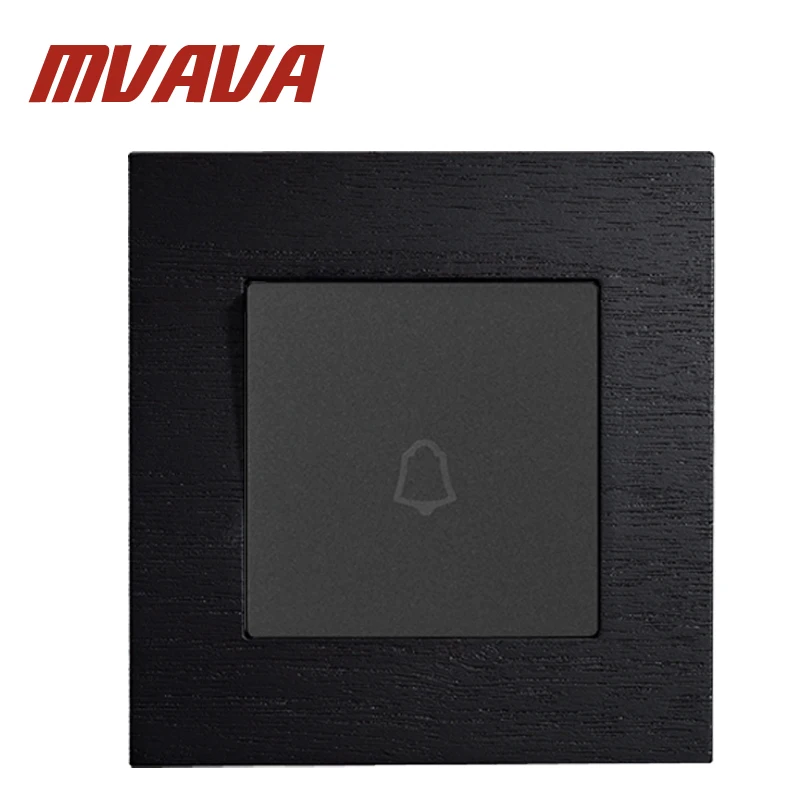 MVAVA черная панель из искусственного дерева дверной Звонок переключатель