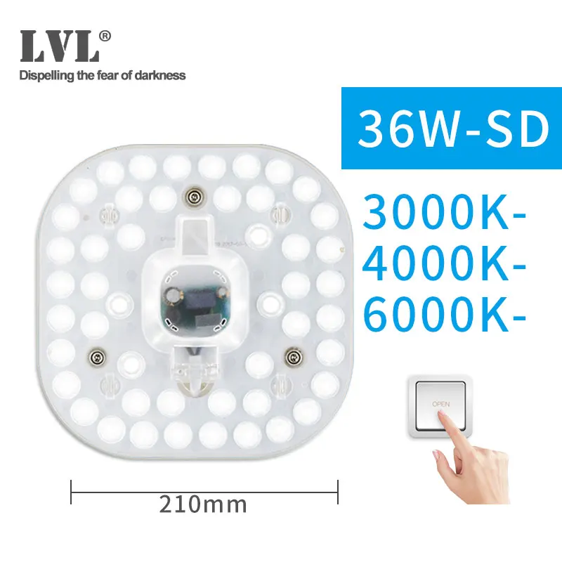 36W-SD Светодиодный модуль 12 Вт, 18 Вт, 24 Вт, 36 Вт, AC220V, 230 В, 240 в, светодиодный светильник, сменный потолочный светильник, источник питания, удобная установка - Цвет: 36W-SD