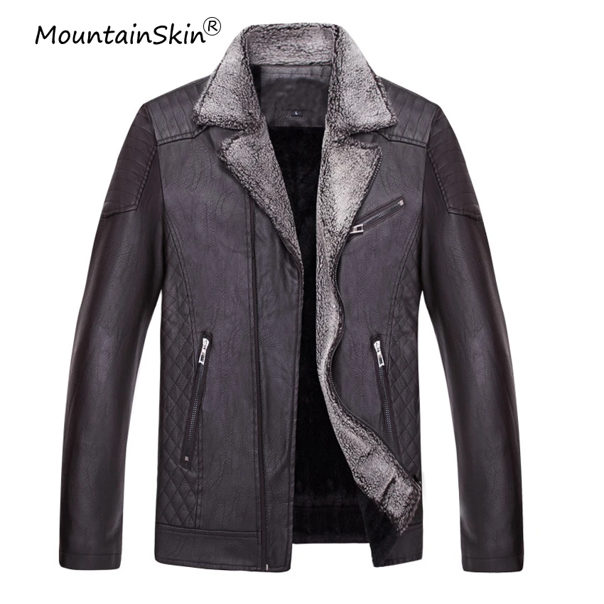 Mountainskin 2020 Мужские Зимние Куртки из искусственной кожи теплое плотное Мужское