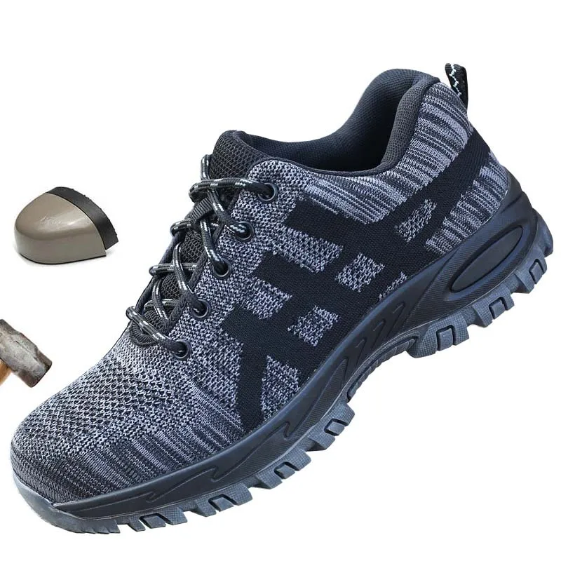 

Men's Shoes Work Shoes Breathable Summer Anti Smashing Stab Safety Shoes Non Slip Wear Resistant Steel Toe Caps Casual Shoes