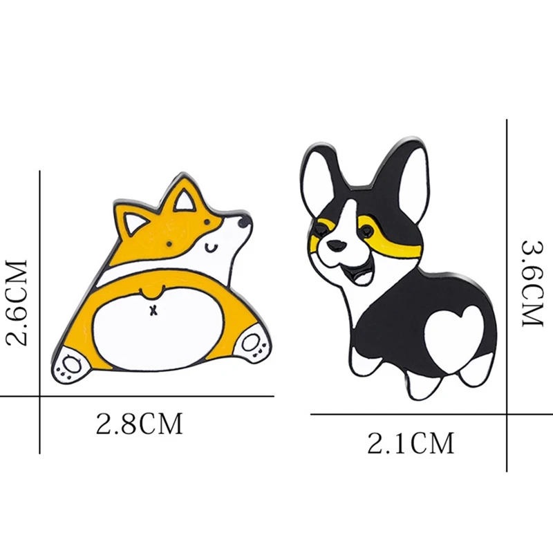 Броши Corgi в форме сердца и собаки эмалированная брошь для влюбленных корги