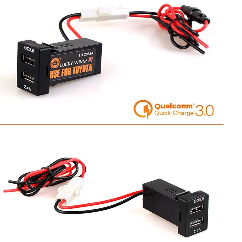 QC3.0+ 5 В 2.4A 2 USB разъем интерфейса быстрое автомобильное зарядное устройство Быстрая зарядка двойной Usb для TOYOTA, Camry, Corolla, Yaris, RAV4, eiz, Cruiser
