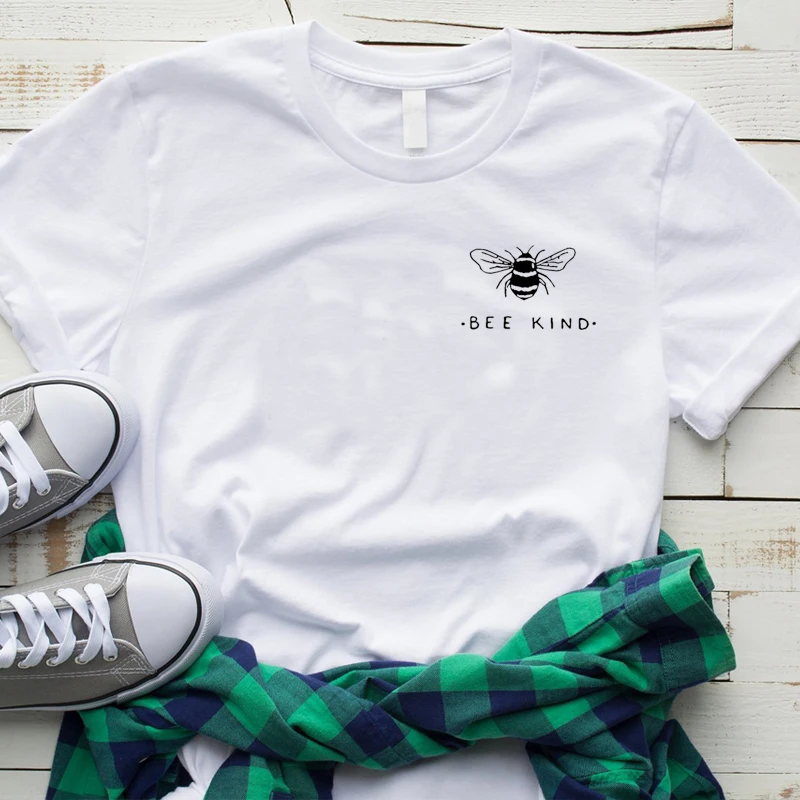 Женская футболка с карманом и принтом пчелы Tumblr Save The Bees, женские футболки больших размеров, хлопковые топы с круглым вырезом, Прямая поставка