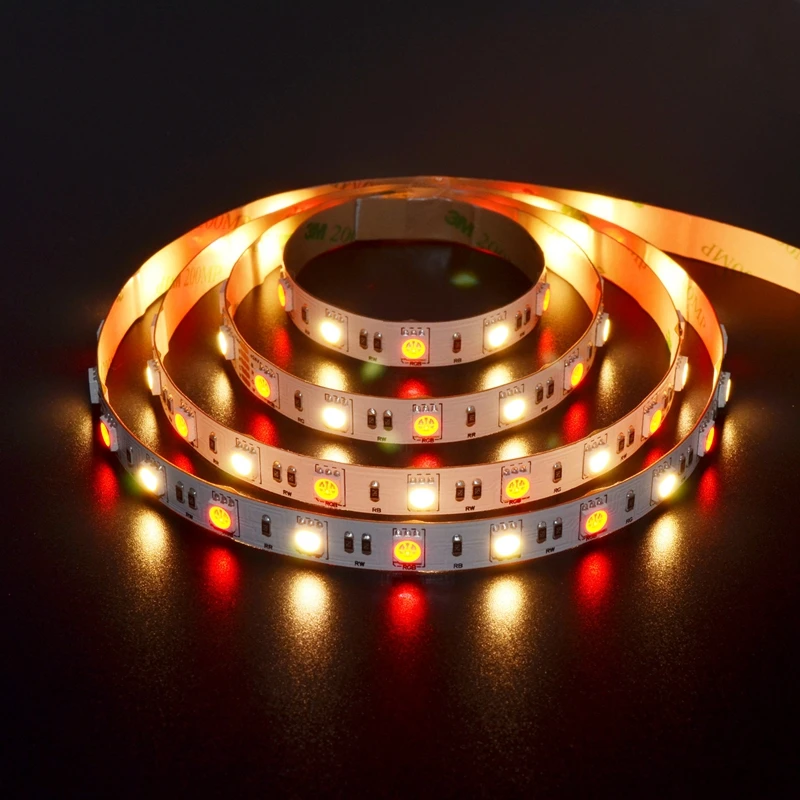 DC12V SMD5050 RGB + белый теплый гибкий Светодиодные ленты IP20 IP65 гирлянда светодиодная