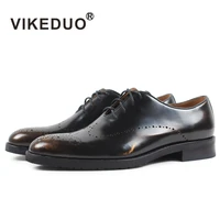 vikeduo mens oxford shoes summer 2020 new fashion brogue dress shoe male genuine leather zapatos hombre wedding formal footwear