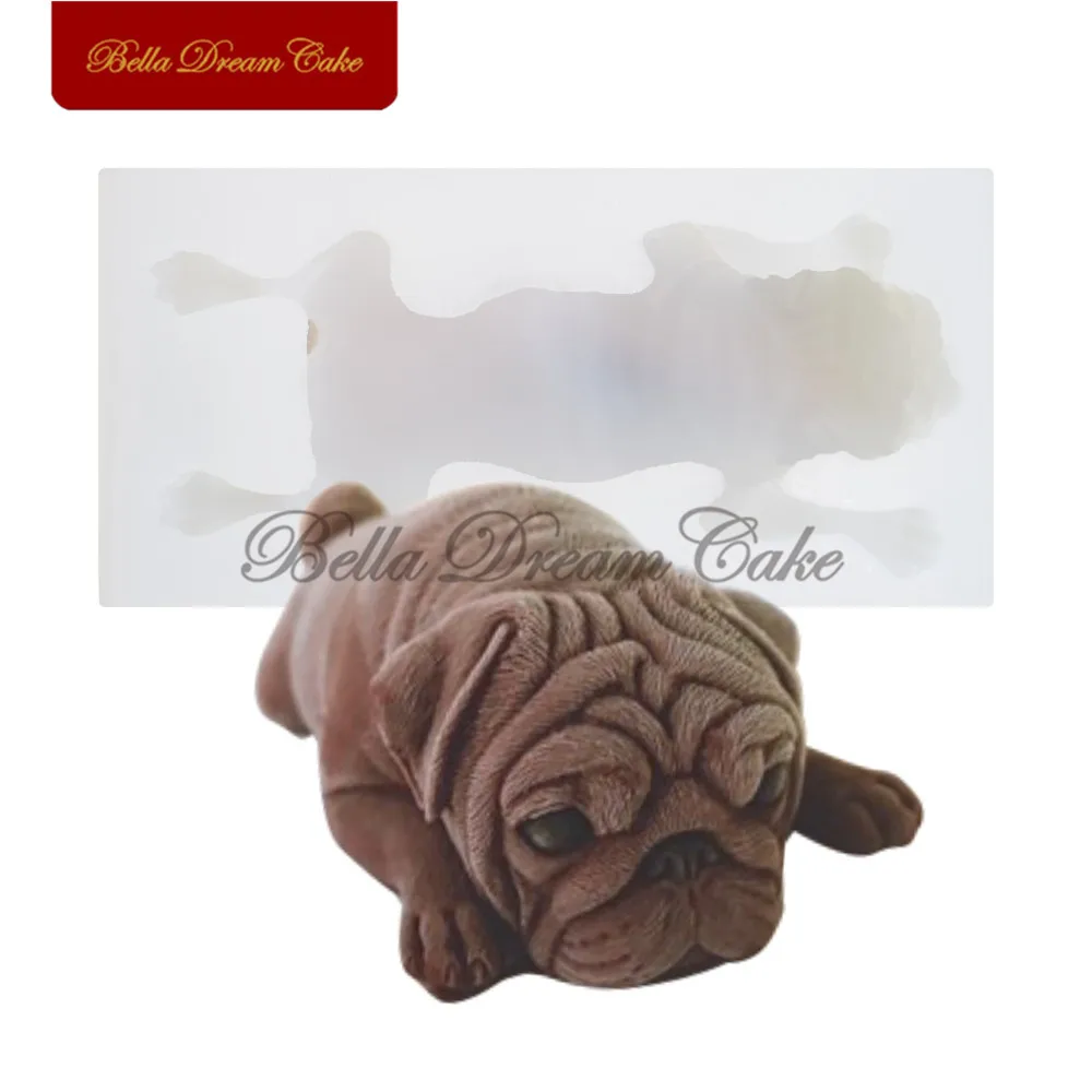 7 видов силиконовых форм Shar Pei Dog 3D мыло помадка аксессуары для украшения тортов