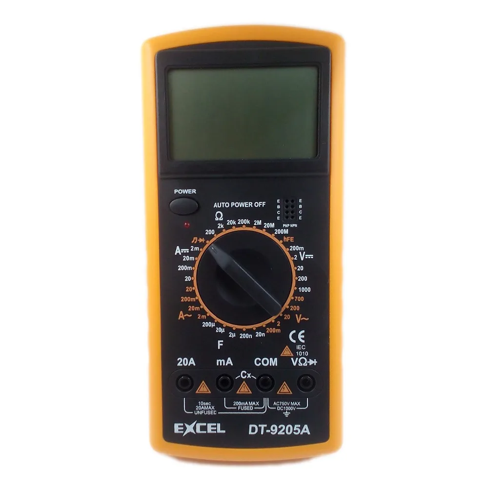 

Professional Digital Multimeter Multimetro EXCEL DT9205A AC DC Ammeter Voltmeter Capacitance Resistance Tester Meter Multitester