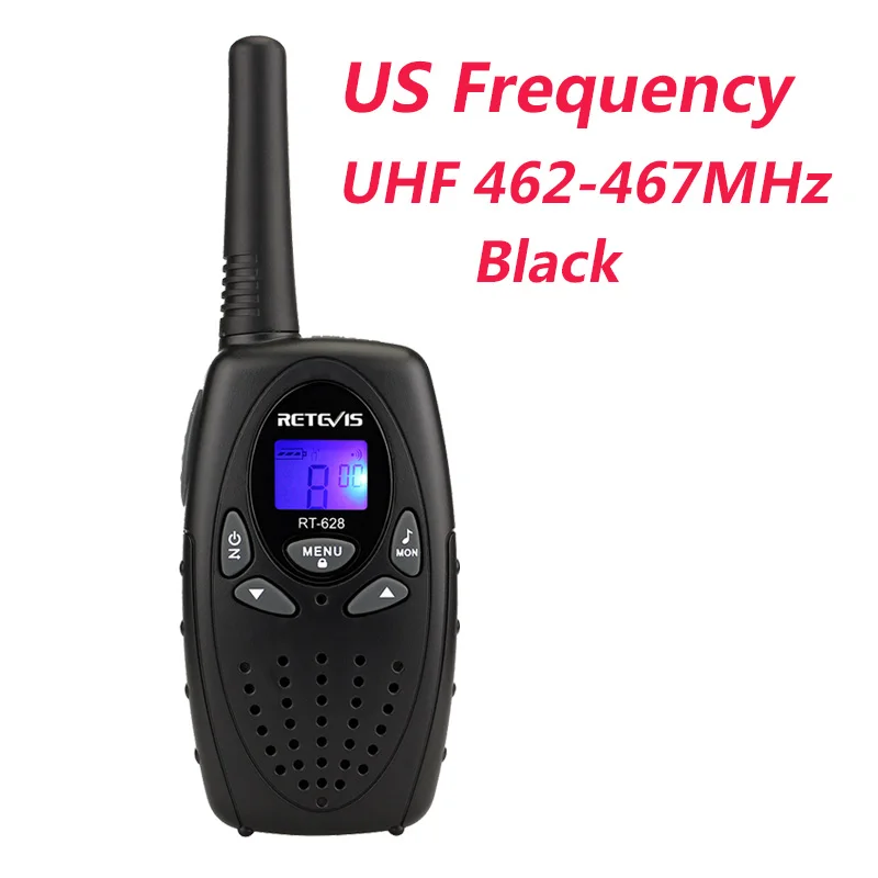 Black US 1 шт. портативная рация детская радиостанция RETEVIS RT628 0,5 Вт кв приемопередатчик радиочастотная UHF двухсторонняя радиостанция J1026 - Цвет: Black US