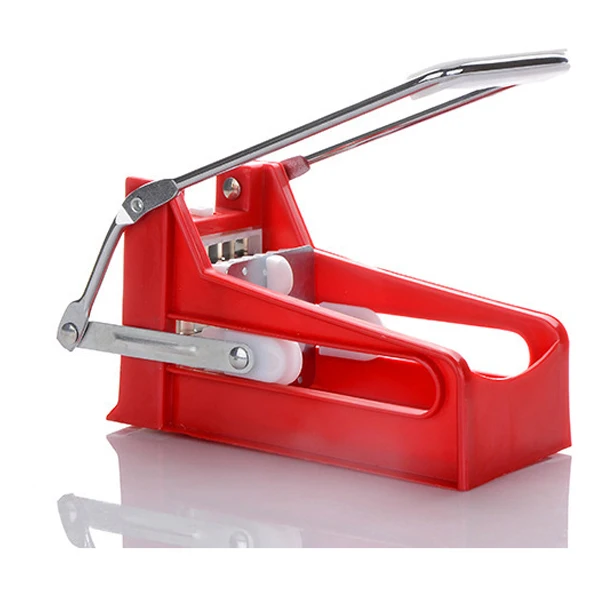

Stainless Steel French Fry Cutter Potato Vegetable Cutters 2 Blades, Red