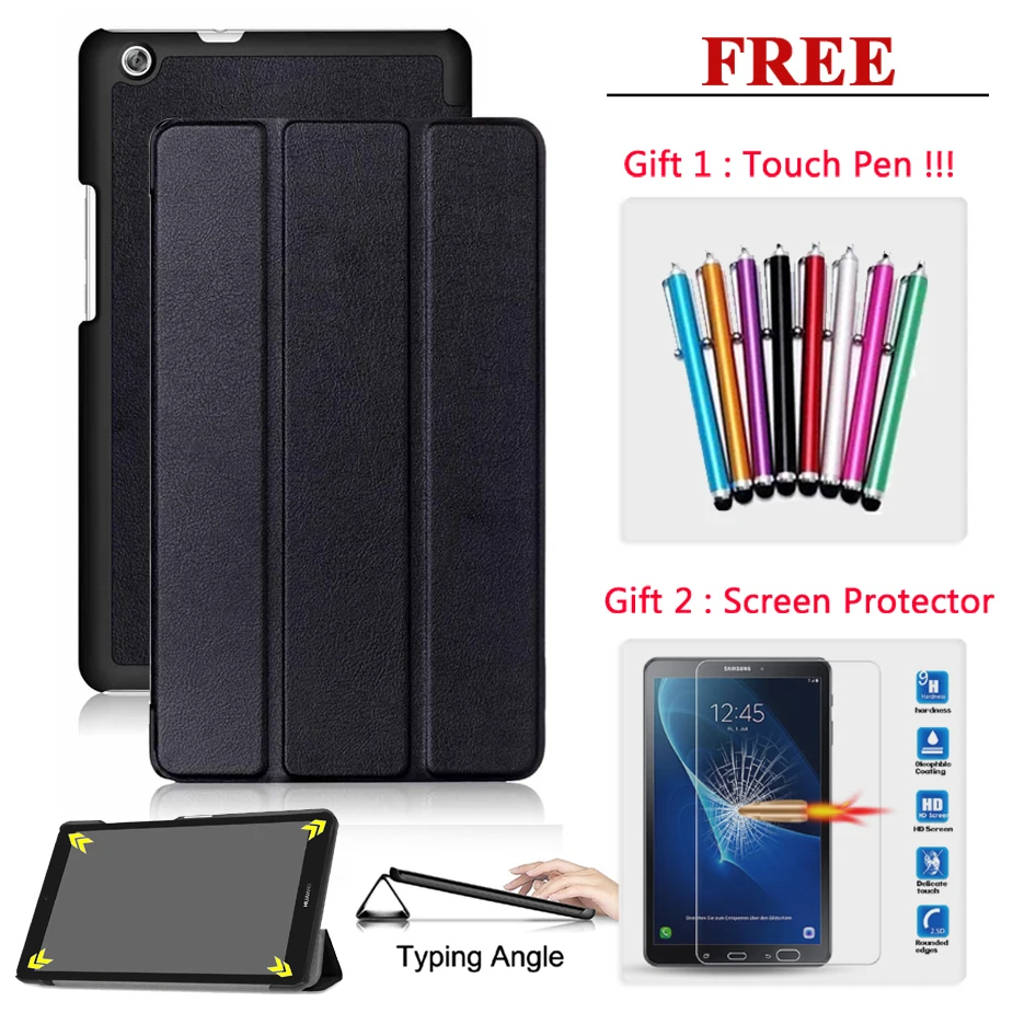 Защита экрана стекло+ чехол для huawei MediaPad M2 8,0/Медиа Pad M3 8,4/M3 Lite 8,0/M3 Lite 10,1 PU кожаный чехол