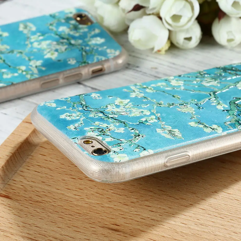 Чехол CASEIER для iPhone 7 8 6 6s Plus Винтажный чехол с цветочным рисунком и масляной