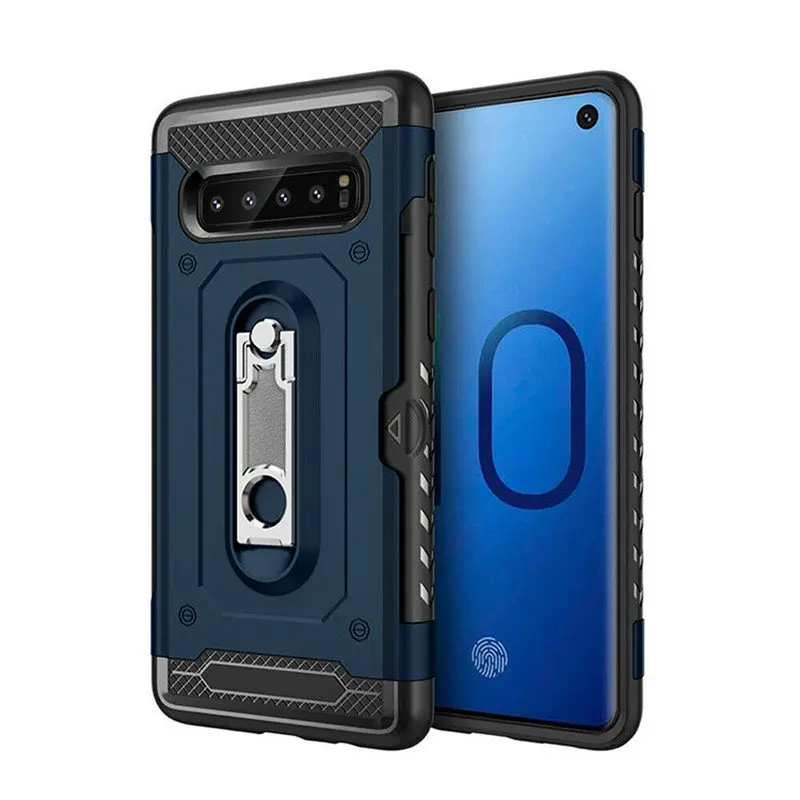 Армированный чехол для Samsung Galaxy S10 S10E Plus с откидной подставкой и отделением карт
