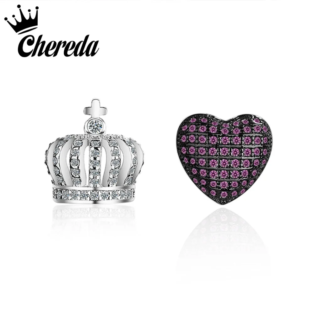 Роскошные серьги гвоздики Chereda в форме короны для женщин модные золотые