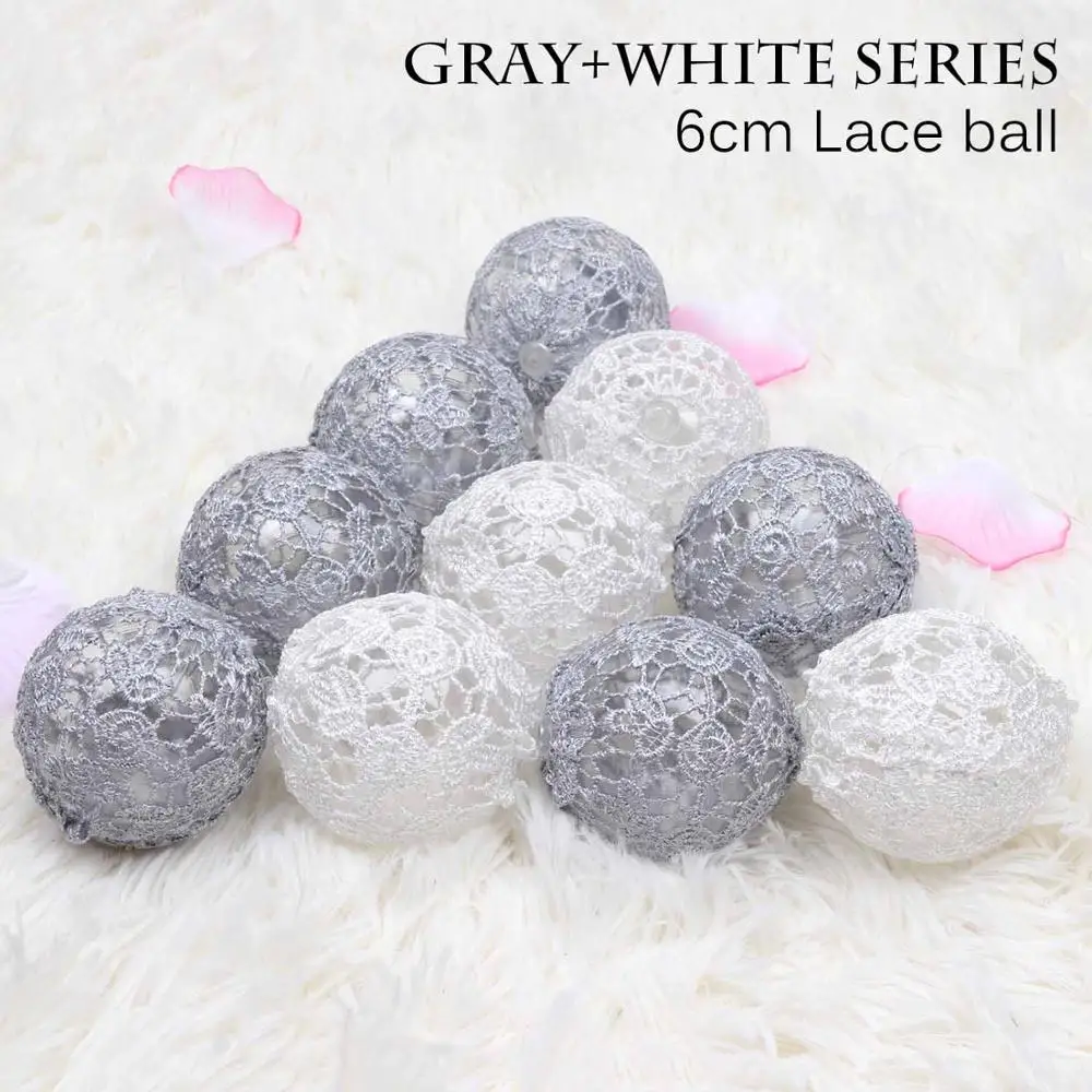Gray and White serie Сказочный светильник s рождество 1,5 м светодиодный гирлянда с кружевными шариками светильник гирлянда для праздника, свадьбы, вечеринки декоративные фонарики на батарейках JQ - Испускаемый цвет: Gray and White serie