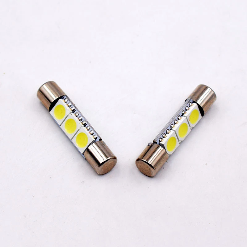2 шт. автомобисветодиодный светодиодные лампы T6.3 T6 28 мм 5050 3 SMD 12 В|Сигнальная