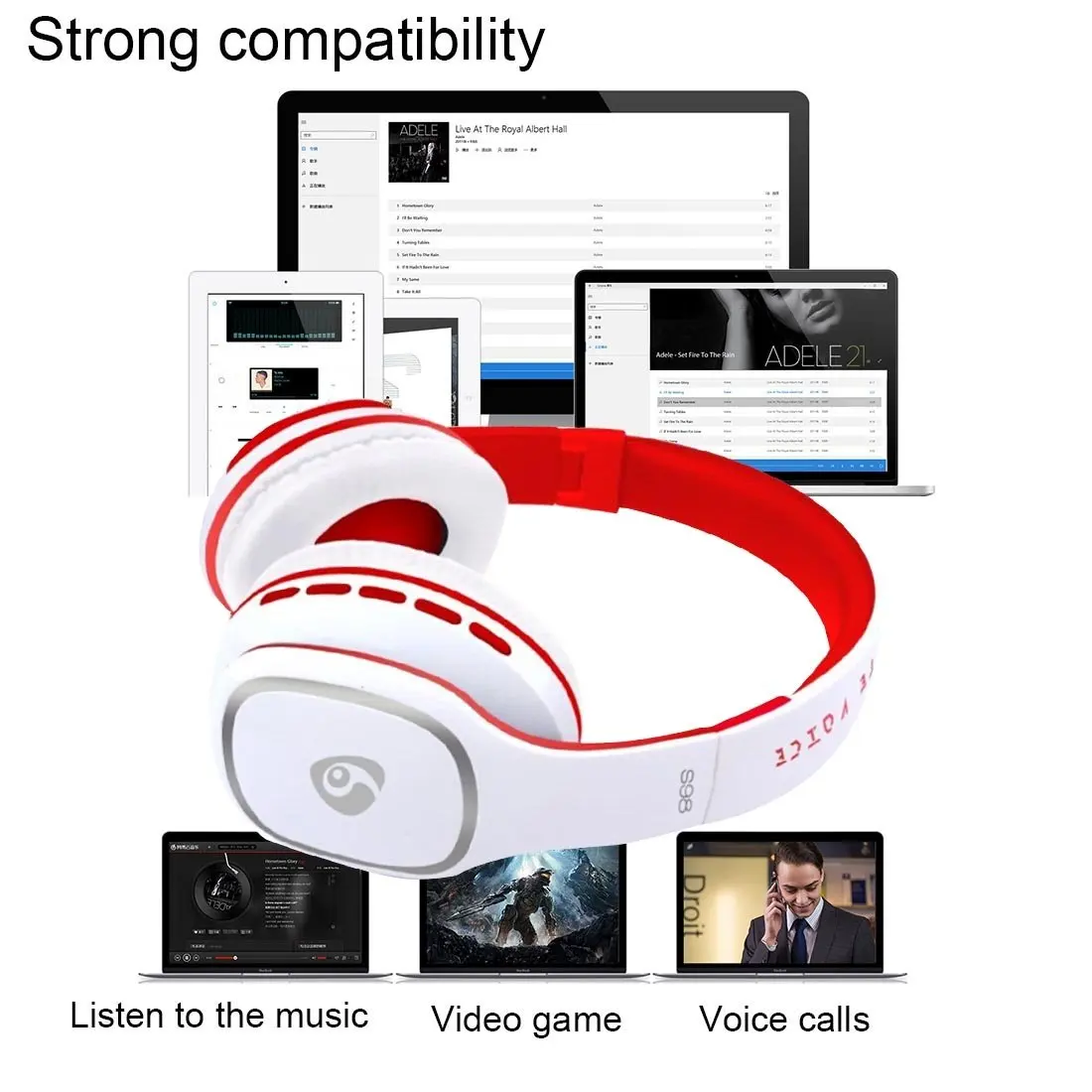 Наушники OVLENG S98 Bluetooth V2.1 + EDR Беспроводная стерео шумоизолирующая гарнитура с