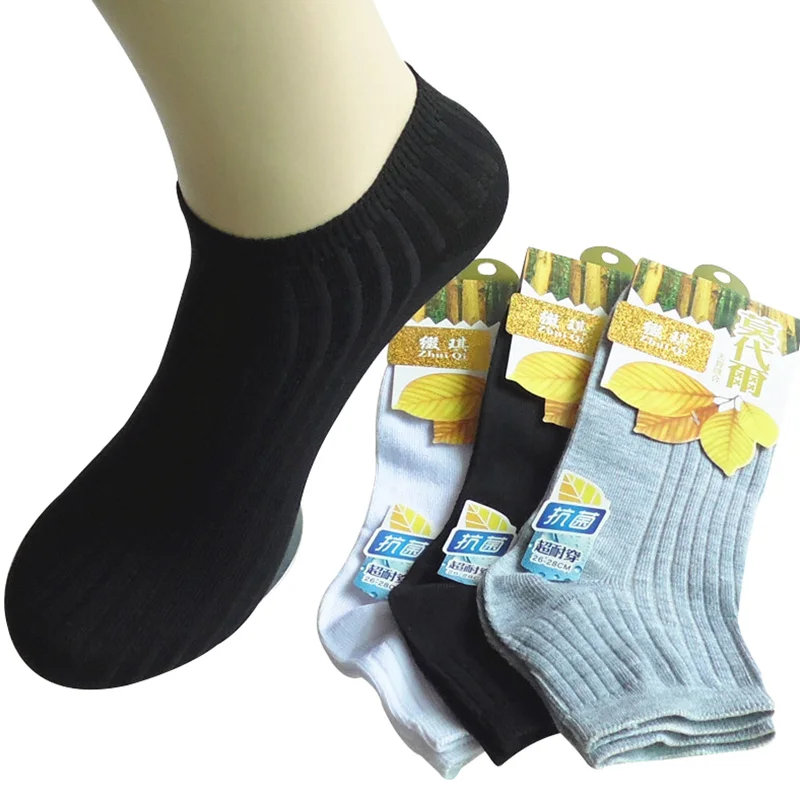 

3 Pairs Men Ankle Sock Shallow Mouth Solid Color Men Socks Summer Autumn Deodorant Calcetine Sock Elasticity Cotton Sock Meias