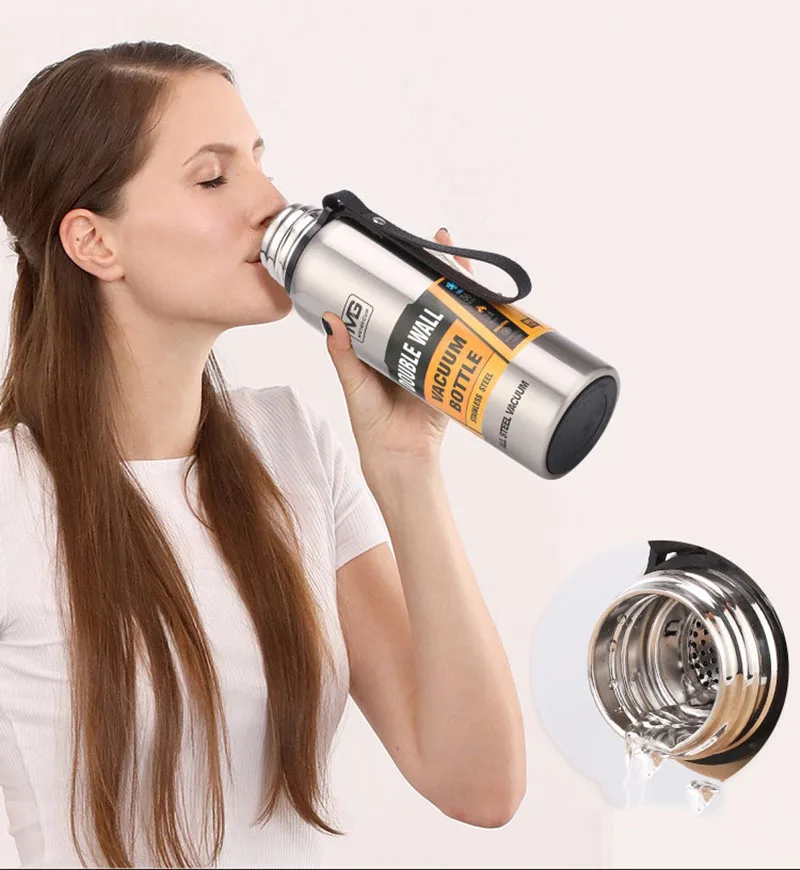 500/750/1000/1500 мл на открытом воздухе ТЕРМОС Портативный большой емкости Изолированная чашка в стиле «милитари» вакуумная фляга двухслойная термостойкая кружка