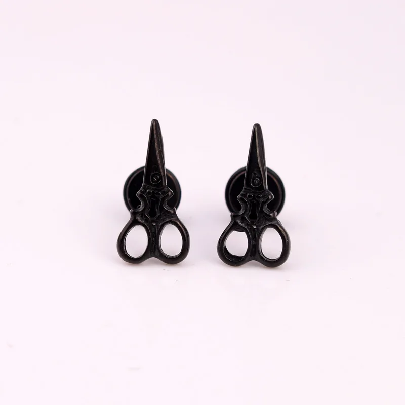 Модные серьги в стиле панк с черными ножницами инструменты для имитации из