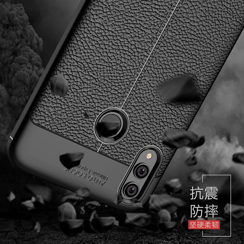 Мягкий чехол YUETUO из ТПУ на заднюю панель телефона с кожаным узором для huawei honor 8x8 x
