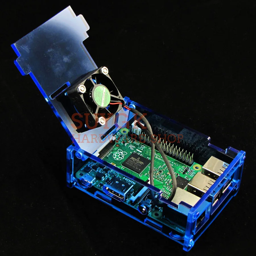 Raspberry PI 3 Model B + plus синий прозрачный акриловый чехол Корпус коробка для 2 PI3 Модель
