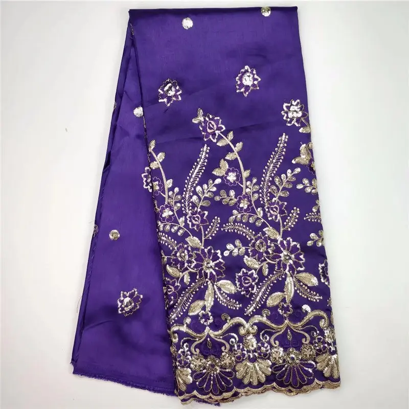 Золото блестками Embrodiered Джордж Кружево Ткань красный для Платья вечеринок Индии