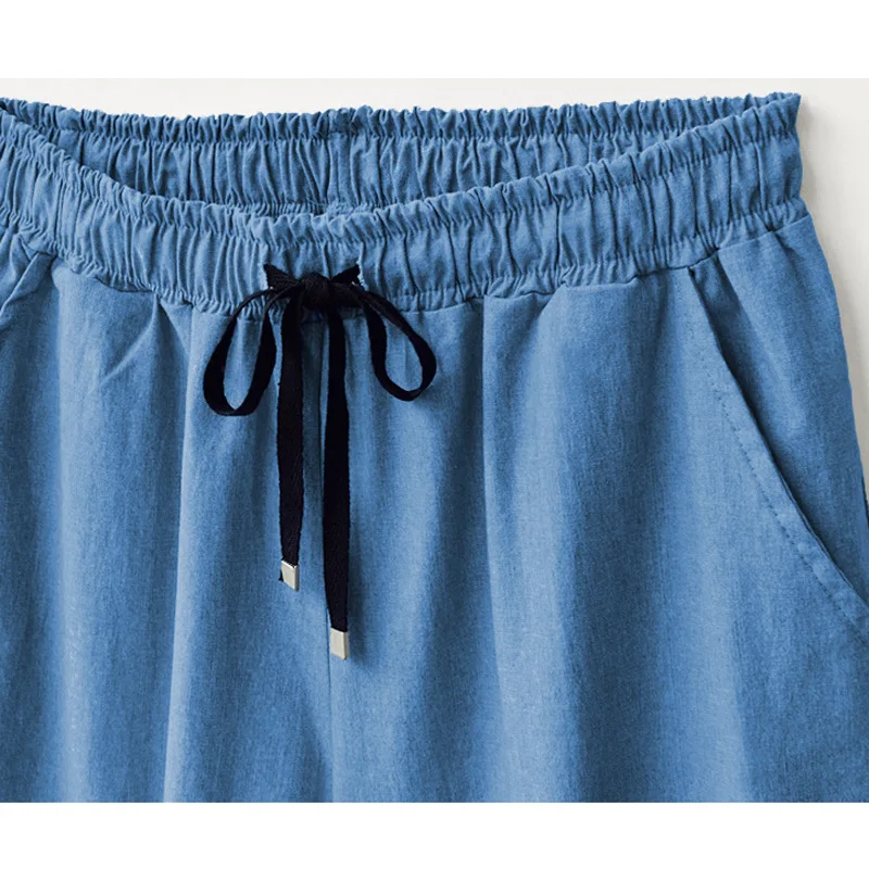 Женские хлопковые брюки с широкими штанинами свободные повседневные