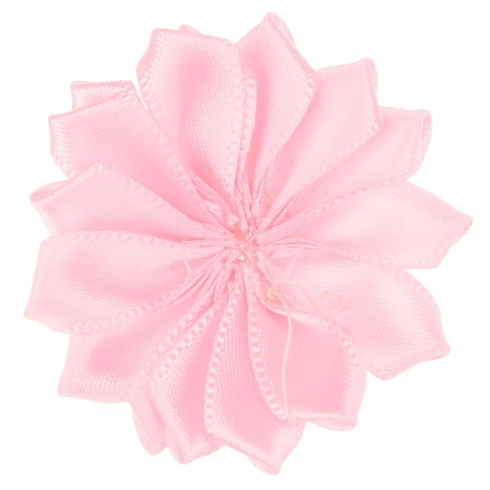 Pink 20 шт., 4 см., атласные цветы для волос, сделай сам, модный аксессуар, букет, аксессуары для волос, розетка, острый, без банта, без заколки для волос - Цвет: Pink