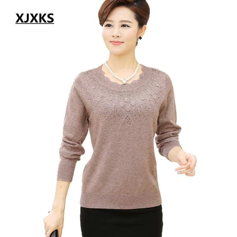 XJXKS одежда для мам новинка 2021 Женский пуловер осенне-зимний свитер Свободный