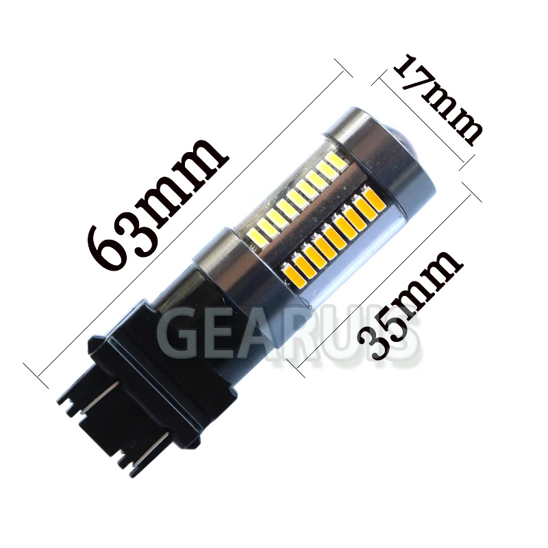 T25 3157 S25 1157 BAY15D 60 SMD 4014 LED T20 7443 Dual Color White Amber Brake Reverse Light Driving DRL Turn Signal 12V | Автомобили и