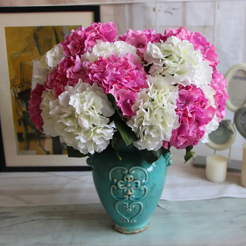Искусственный Шелковый цветочный букет с 5 цветами Цветочная Гортензия