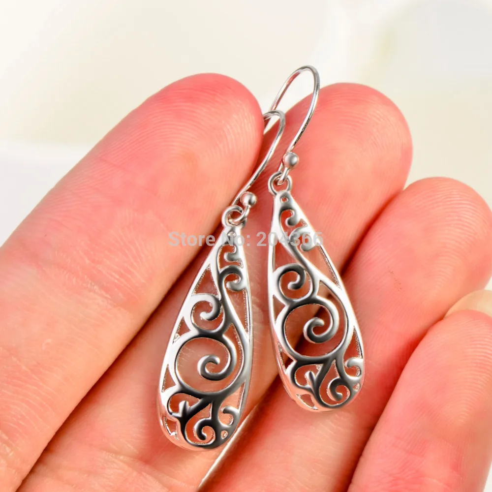 Женские Висячие серьги из серебра 925 пробы GNE9376|filigree teardrop earrings|teardrop earringsearrings for |